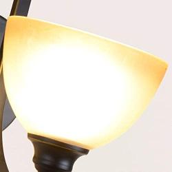 FNCUR E27 American Country Glass Wrought Iron Wall Sconce Home Dining Room Aisle Lighting Wall Lamp Traditional Classical Living Room Bedroom Wall Lamp Lantern (Size : 2-Lights)