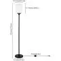 Henn&Hart FL0505 Industrial Modern Standing Floor Lamp for Living Room, Bedroom, Office, Black/Milk Glass