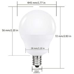 JandCase LED Globe Candelabra Light Bulbs, 2.5W(25W Equivalent), 250lm, Soft White 3000K, LED Bulbs for Ceiling Fan, E12 Base, Tiny G14 Bulbs, Not Dimmable, 6 Pack