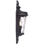 Casa Marseille Traditional Outdoor Wall Light Fixture Textured Black Scroll 17'' Clear Hammered Glass for Exterior Porch Patio - John Timberland