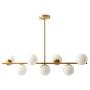 Modo Lighting Modern Gold Chandeliers Brushed Brass Ceiling Pendant Light Globe Glass Hanging Light for Dining Room Living Room Bedroom (7-Light)