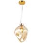 Light Society Bette Pendant Light, Mercury Glass with Brass Finish, Contemporary Mid Century Modern Style Lighting Fixture, Amber