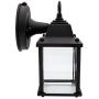 Maxxima LED Porch Lantern Outdoor Wall Light, Black w/Clear Glass, Photocell Sensor, 650 Lumens, Dusk to Dawn Light Sensor, 3000K Warm White