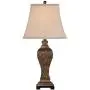 Edgar Traditional Table Lamp Bronze Square Urn Geneva Taupe Rectangular Shade for Living Room Family Bedroom Bedside - Regency Hill