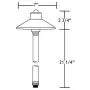 VOLT Flat Hat 12V Brass Path Light (7'' Shade, 25'' Tall)