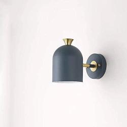 Homebest Nordic Macaron Wall Sconce,Creative Rotatable Iron Art Shade Wall Lamp,Childrens Room Bedside Decoration Wall Light,E26-Blue 25cm×20cm