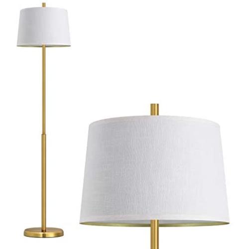Oneach Modern Floor Lamp for Living Room 62’H Contemporary Standing Light for Bedrooms Office Minimalist Metal Gold Floor Lamp for Home Antique Brass