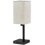 Ralbay USB Table Lamp, Bedside Desk Lamp with 2 USB Charging Ports, Metal Black Base Nightstand Lamp with Flaxen Fabric Shade, Perfect Table Lamps for Bedroom, Living Room, Office