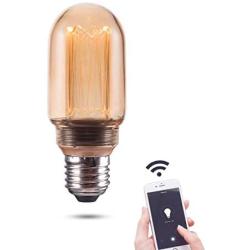 Smart WiFi LED Light Bulb, 3.8W Harwez Vintage Amber RN Decoration LED Edison Bulbs, T45, Dimmable, Soft Warm 2000K, E26 Base, No Hub Required, Compatible with Alexa and Google Home Assistant.