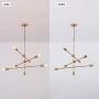 6 Lights Modern Sputnik Chandelier Gold Brass Lighting Fixture Mid Century Hanging Pendant Light for Dining Room Kitchen Island Bedroom Indoor Decor