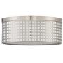 2 Light 10'' Metal Square Grid Brushed Nickel Finish semi Flush Mount Ceiling Light, Chandelier for Living Room Dining Room Bedroom