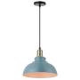 KWOKING Lighting Industrial Barn Pendant Light Chandelier Hanging Lamp 15.75'' Wide Metal Ceiling Fixture for Kitchen Restaurant Dining Room in Pale Blue