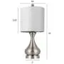 BOBOMOMO Metal USB Table Lamp 21 Set of 2 with Charging Port,Eye-Caring Nightstand Lamps Dressed in Brushed Silver Finish and White Lamp Shades for Bedroom, Living Room