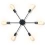 Lampundit 6-Light Flush Mount Industrial Ceiling Light, Matte Black Finish, Modern Ceiling Lamp for Dining Room, Bedroom, Cafe, Bar, Corridor, Hallway, Entryway, Passway