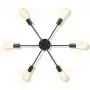 Lampundit 6-Light Flush Mount Industrial Ceiling Light, Matte Black Finish, Modern Ceiling Lamp for Dining Room, Bedroom, Cafe, Bar, Corridor, Hallway, Entryway, Passway