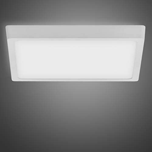 Broadroad LED Flush Mount Ceiling Light, 24W 2400lm 5000K LED Ceiling Light Fixture, 240W Equivalent, Square LED Ceiling Lamp for Kitchen Closet Bedroom (S-24W-5000K)