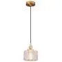 Glass Pendant Light Mini 1-Light Pendant Lighting for Kitchen Island Vintage Wavy Glass Hanging Light Fixture Brass Final for Hallway,Dining Room,Balcony,Foyer,Christmas Gift