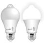 Motion Sensor Light Bulb- 2 Pack, AmeriTop 10W(60W Equivalent) 806lm Motion Activated Dusk to Dawn Security LED Bulb; UL Listed, A19, E26, Auto On/Off Indoor Outdoor Lighting (5000K Daylight)