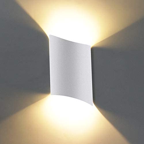 KAWELL Modern Waterproof Wall Lamp LED Wall Light Up and Down Aluminum Wall Wash Lights Indoor Outdoor for Bedroom Bathroom Stairs Porch Corridor Living Room Hallway, White 3000K