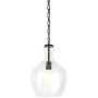 Henn&Hart PD0273 Industrial 1 Contemporary Blackened Bronze with Glass Shade for, Kitchen, Dining, Living Room, Foyer Pendant Light, Black