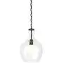 Henn&Hart PD0273 Industrial 1 Contemporary Blackened Bronze with Glass Shade for, Kitchen, Dining, Living Room, Foyer Pendant Light, Black