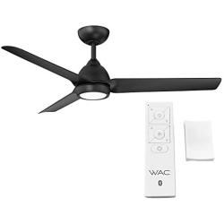 Mocha Indoor/Outdoor 3-Blade Smart Compatible Ceiling Fan 54in Matte Black with 3000K LED Light Kit and Remote Control with Wall Cradle. Works with iOS/Android, Alexa, and Google Assistant.