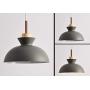 STGLIGHTING Wooden Socket Pendant Light with 15ft Plug-in UL On/Off Dimmer Switch Cord Macaron Grey Lampshade Light Fixtures Nordic Minimalist Loft Style Lamps for Dining Room Bulbs Not Included