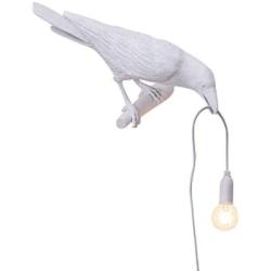 White Crow Wall lamp, Crow Table lamp, Bird Table lamp, LED Wall lamp, Resin Crow Table lamp, Bedside Wall lamp, Suitable for Living Room Bedroom Corridor(Posture 2-White)