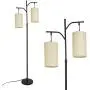 2-Light Modern Farmhouse Floor Lamp Rustic Arc Standing Lamp for Mid Century Living Room Bedroom Office Study
