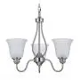 Doraimi 3 Light Chandelier with Brushed Nickel Finish, Classic Style Ceiling Light Fixture with Frosted Glass Shade for Meeting Room Dining Room Living Room Corridor, LED Bulb(not Include)