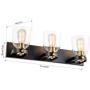 Linour Bathroom Light Fixtures 3 Lights Vanity Lights with Clear Glass Shade Modern Wall Sconce Lamp Fixture for Mirror Kitchen Living Room(Not Including Blub)