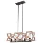Farmhouse Chandelier, Wooden Iron Kicthen Island Light, 5-Light Wood Pendant Light for Dining Room, Foyer, Restaurant - Burlywood