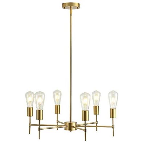 Xilicon Modern Sputnik Chandelier Light Fixture 6 Light Brushed Brushed Mid Century Pendant Lighting Ceiling Light for Dining Room Living Room Hanging