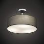 Modern Ceiling Light, 18'' Classic 3-Light Drum Pendant Chandelier, Grey Drum Shade, Round Frosted Acrylic Diffuser, Lamps for Living Room