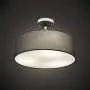 Modern Ceiling Light, 18'' Classic 3-Light Drum Pendant Chandelier, Grey Drum Shade, Round Frosted Acrylic Diffuser, Lamps for Living Room
