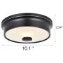 CASILVON Small Industrial Farmhouse Vintage Glass Black Oil Rubbed Bronze Flush Mount Ceiling Light Fixture, Ceiling Lamp for Bedroom Dinning Living Room Hallway Entryway 10 Inch