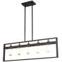 Tangkula 5-Light Island Lighting, Modern Style Domestic Linear Pendant Light Fixture, for Kitchen Dining Room Hallway, Pendant Lamps, Dark Brown Finish
