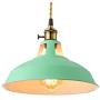 KWOKING Lighting Nordic Macaron Color Industrial Hanging Lamp Creative Modern Adjustable Metal Pendant Light Chandeliers for Living Room, Kitchen Island, Hotel, Warehouse,Study Room, Green