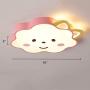 LAKIQ Pink Cloud Shaped Flush Mount Ceiling Lamp Girl’s Room Modern Acrylic LED Close to Ceiling Light Fixture Creative Cartoon Style for Girl’s Bedroom Nursery Living Room (Warm Light)