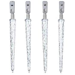 NOMA LED Quick-Clip Cascading Shooting Star Icicle Christmas Lights | Built-in Clip-On Icicle Lights | 10 Pure White Bulbs | 12.6 Ft. White Wire Strand 