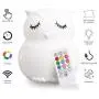 LumiPets LED Owl Battery-Operated/USB-Powered Silicone Night Light for Kids with 9 Tap-to-Activate Colors