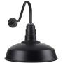 The Gardena Gooseneck Barn Light | Standard Warehouse Steel Dome on a Gooseneck | Barn Lighting and Farmhouse Lighting | Made in America (23'' Gooseneck, Matte Black)