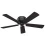 HUNTER 55080 Cedar Key Indoor / Outdoor with LED Light and Remote Control, 52'', Matte Black