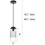 Loclgpm Modern Mini Industrial Pendant Light, Semi Flush Mount Ceiling Lighting Fixture with Matte Glass Shade and Adjustable Stem for Kitchen Island, Dining Room, Living Room, Bedroom, Hallway, Bar