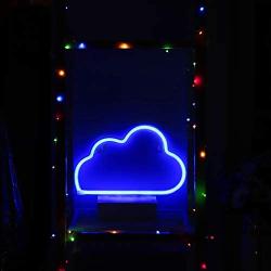 LED Neon Signs Blue Cloud Wall Decorative Night Light for Kids Bedroom Battery and USB Powered Home Decor Neon Light Birthday Gift(NECLDB)