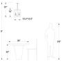 Industrial Metal Modern Lanten Chandelier Lighting Fixture 4 Clear Glass Shades for Dining Room, Kitchen, Living Room