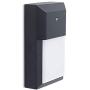 CORAMDEO Commercial & Residential Outdoor Wall Pack Light Fixture, Dusk-to-Dawn Photocell, Wet Location, Built in LED Gives 100W of Light from 12W of Power, Black Cast Aluminum with White PC Lens