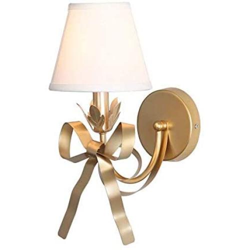 SkyTalent Bedside Wall Mount Light, Modern Wall Sconce Lights Fabric Shade Creative Bow Wall Lamps Perfect for Bedroom Living Room Reading Room and Hotel