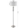 WINGBO 63” Metal LED Free Standing Floor Lamp with Stacked Ball Contemporary, Transitional for Bedrooms, Living Room, Office, Reading Mercury Silver
