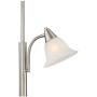 Jordan Modern Torchiere Floor Lamp 3-Light Tree Brushed Steel Alabaster Glass Shades for Living Room Reading Bedroom Office - 360 Lighting